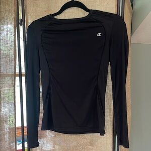 Champion Fitted Black Long Sleeve Tee